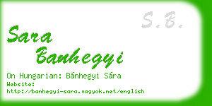 sara banhegyi business card